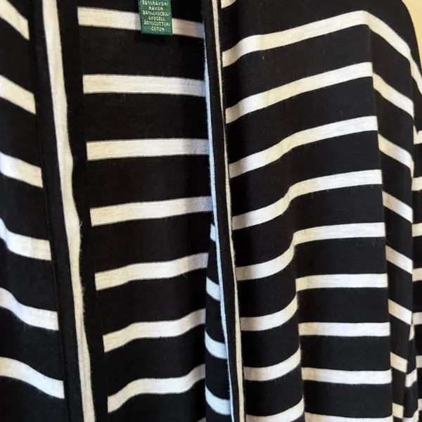 Lauren Ralph Lauren Women’s Cardigan Open Long Sleeve Striped‎ Blue Size Medium - Image 2