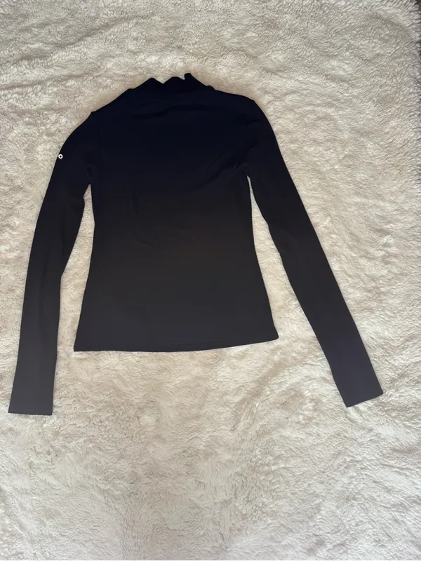 ALO Yoga Hazy Mock Neck Pullover | Black | Size M - Image 2