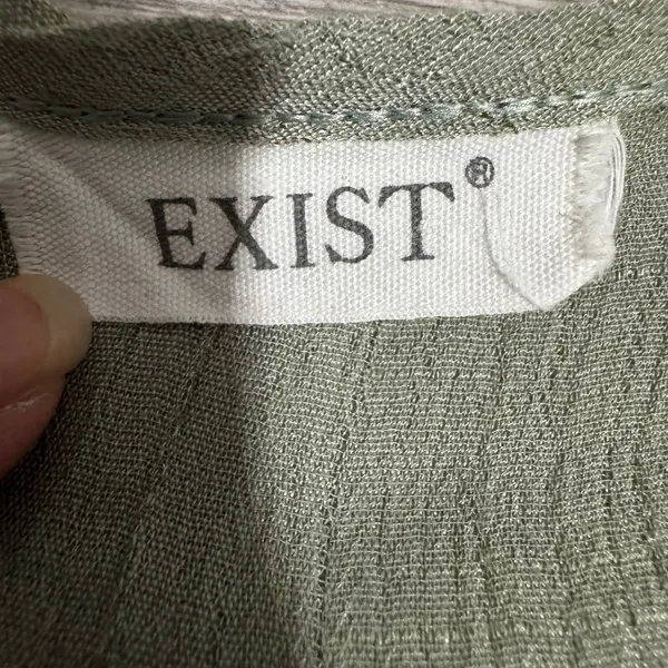 Exist Womens Maxi Dress S Sage Green‎ Textured Layered Asymmetrical Cottagecore - Image 11