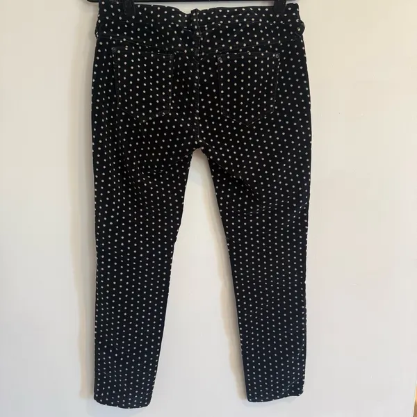 Free People- Black Polka Dot Stretch Skinny Jeans - Women's Size 29 - Image 2