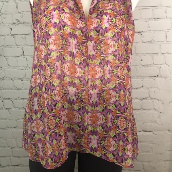 Bisou Bisou sheer bareback pink purple top - Image 5