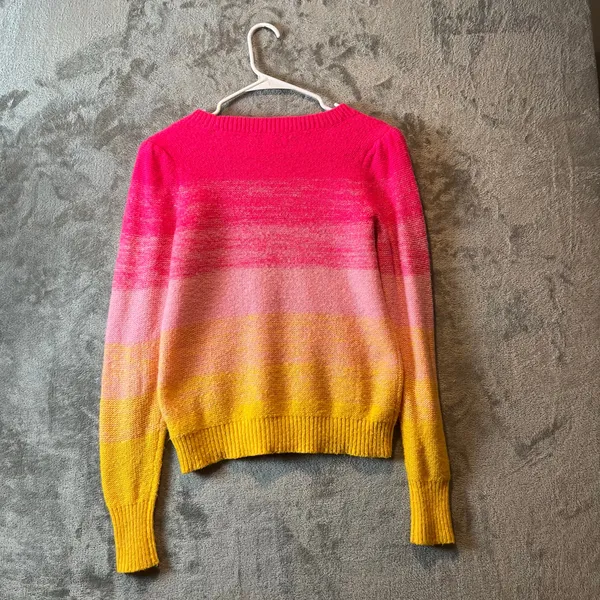 Lilly Pulitzer Olinia Sweater Pink Grenadine Marbled Ombre Wool Blend Size Small - Image 4