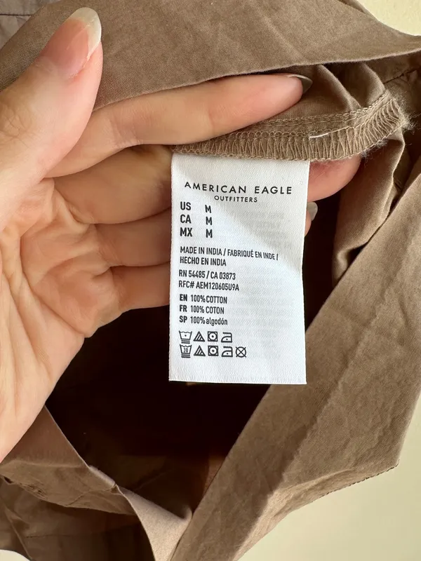 American Eagle Outfitters Brown Mini Puff Sleeve Dress, Size Medium, NWT - Image 11