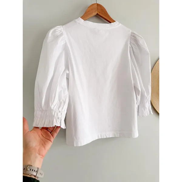 Madewell | NWT Puff-Sleeve Knit Top White | Sz‎ XS - Image 10