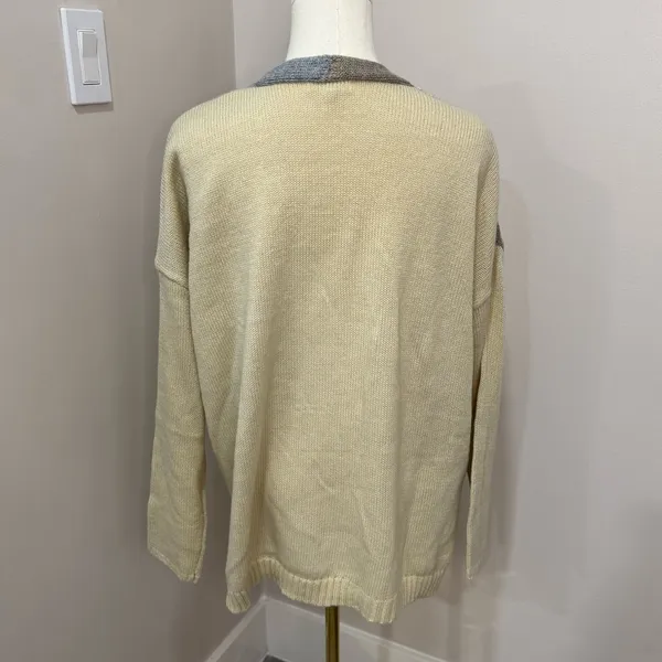 Maurice's Patchwork Cable Knit‎ Cardigan Sweater Medium Brown - Image 3