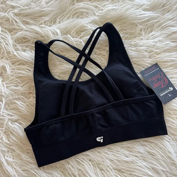 IronGrind Reborn Double Crossover Sports Bra Jet Black Size Small - Image 6
