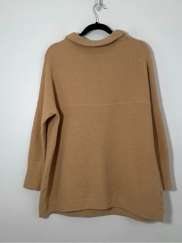 Free People Women’s Tan Beige Oversized Cowl Neck Knit Sweater Dress - Image 3
