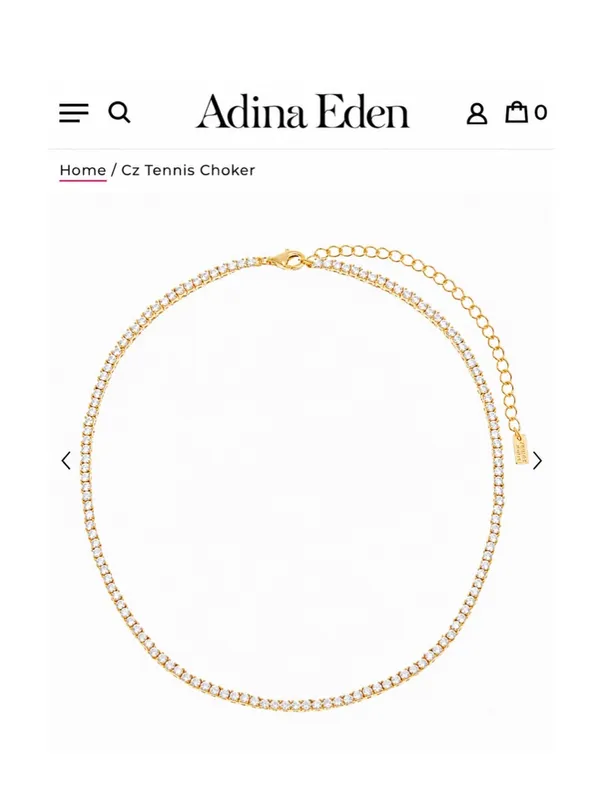 Revolve x Adina Eden Thin Tennis Choker in Gold - Image 6