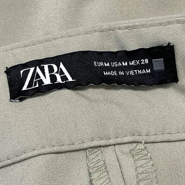 Zara Women's Green High Rise Barrel Cuffed Casual Baggy Trousers Pants Size M - Image 4