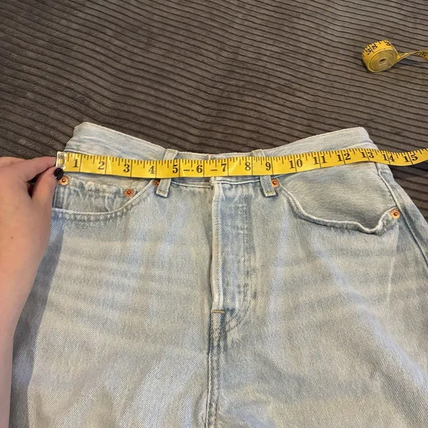Levis Premium Big E 501 Original Fit Jeans Light Wash Denim Womens W27 L31 (30) - Image 6