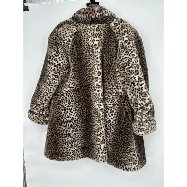 Vintage Monterey Fashions Faux Fur Coat Women’s‎ S Leopard Animal Print Glam Mob - Image 5