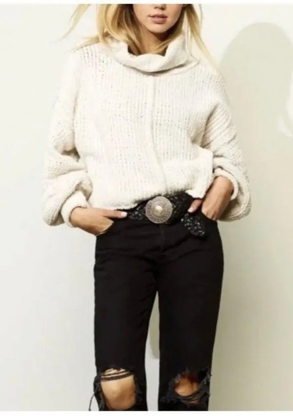free People be yours cowl neck turtleneck sweater - Image 8