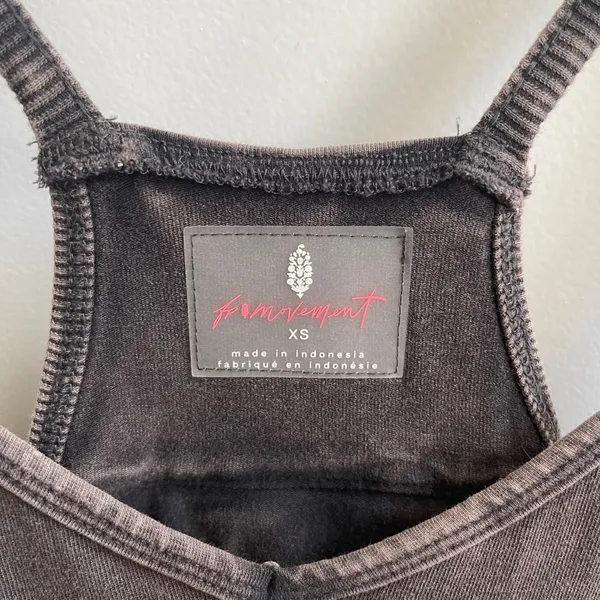 Free People FP Movement Hot Shot Onesie‎ Womens XS Washed Black Relaxed Jumpsuit - Image 7