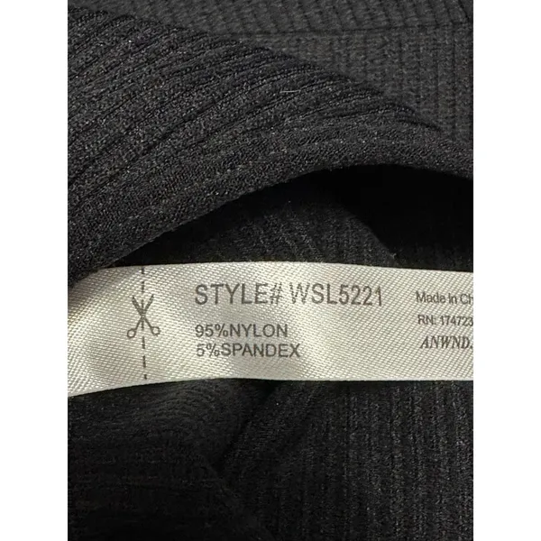 Priceless Crop Top Ribbed Texture V-Neckline Sleeveless Form Fitting Black W S/M - Image 9