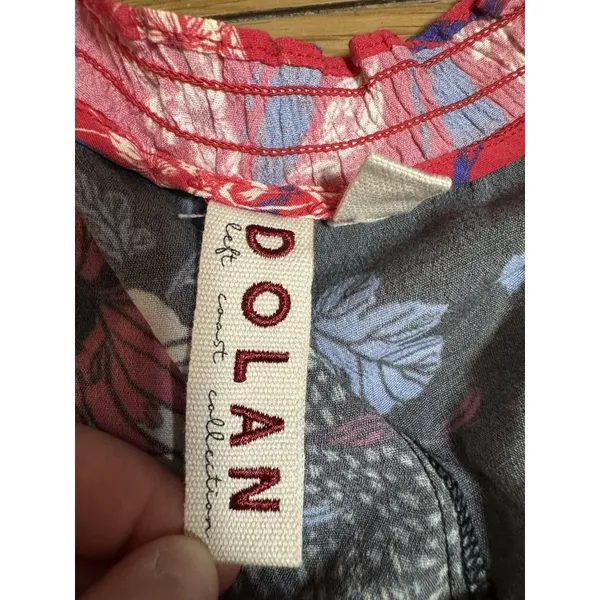 Anthropologie Dolan‎ Women Shirt Medium Ruffle Floral Red Romantic Tiered Boho - Image 3