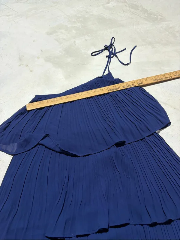 Lulus NWT blowing kisses Navy One-Shoulder Tiered Mini Dress MSRP$59 small - Image 6