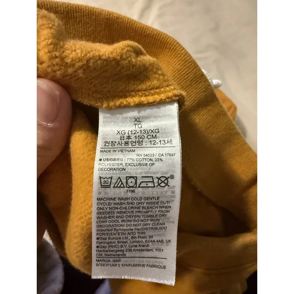 Gap Kids Solid Logo Sweatpants Lounge Mustard Yellow Girls Sz XL 12 Lounge - Image 4