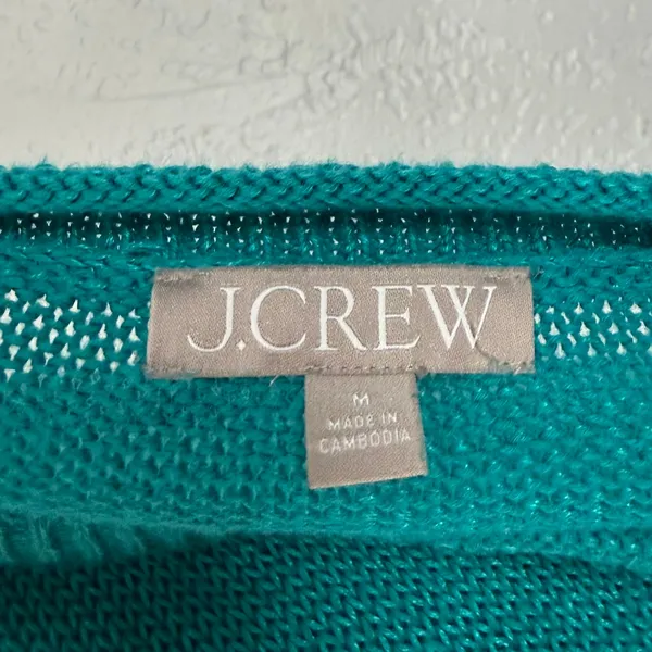 J.Crew Relaxed Cotton Linen Blend Beach Sweater Size Medium - Image 3