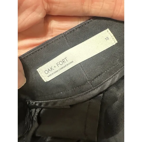 Oak + Fort Black Pleated Wide Leg Tencel Trousers Pants PT-13603-W‎ Mens 10 - Image 4