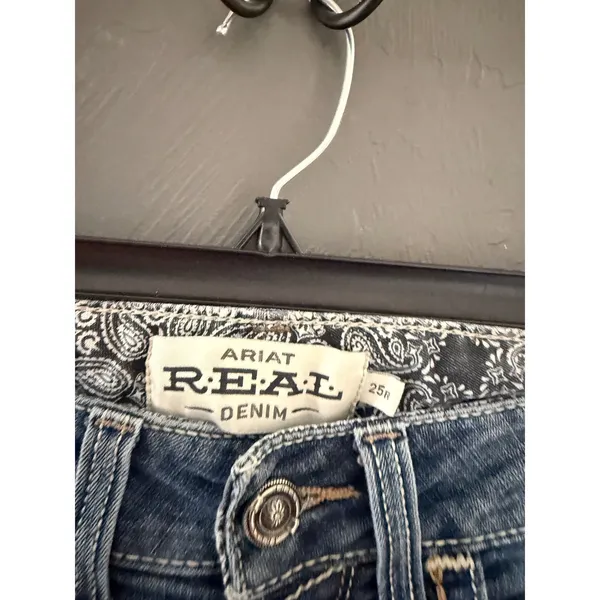 Ariat REAL Denim Womens 25R Bootcut Jeans Medium Wash Contrast Stitch Western - Image 5