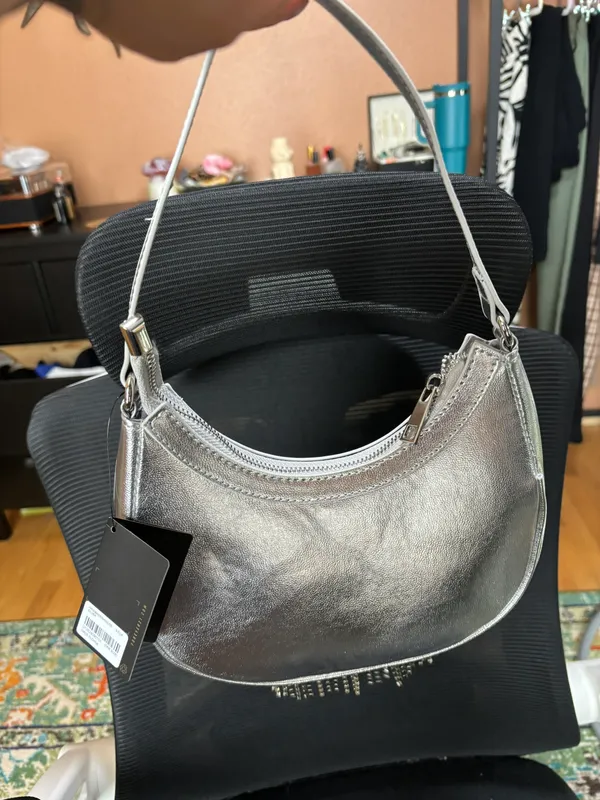 Forever 21 Silver Metallic Rhinestone Purse - Image 2