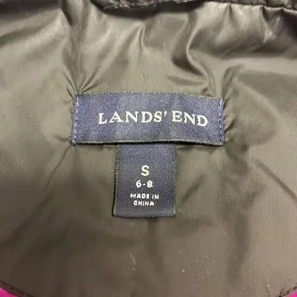 Land’s End Women’s Fuchsia Black Sleeveless Full Zip Puffer Nylon Vest-Small 6-8 - Image 15