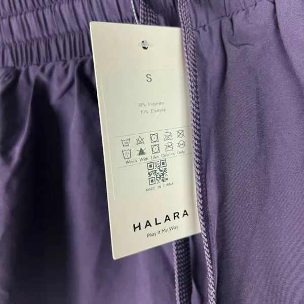 Halara NWT Drawstring Contrast Flowy Mesh 2-in-1 Shorts Purple Size Small S NEW - Image 7