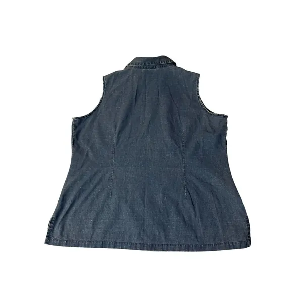 Vintage Venezia Jeans Linen Cotton Sleeveless Blouse 18/20 Used Linen Cotton - Image 4