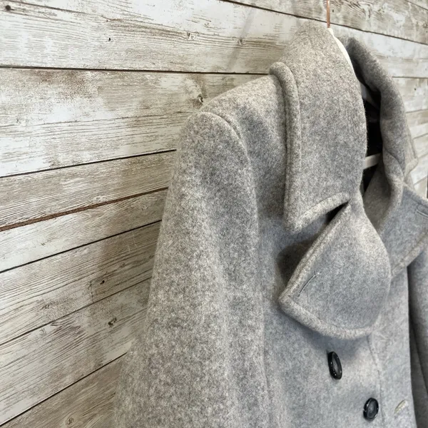 Old Navy‎ Womens M Peacoat Wool Blend Gray Winter Coat Jacket Double Breasted - Image 3