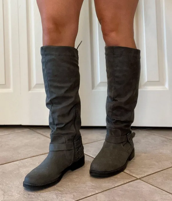 Merritt Riding Boots Gray Size 9.5 - Image 4