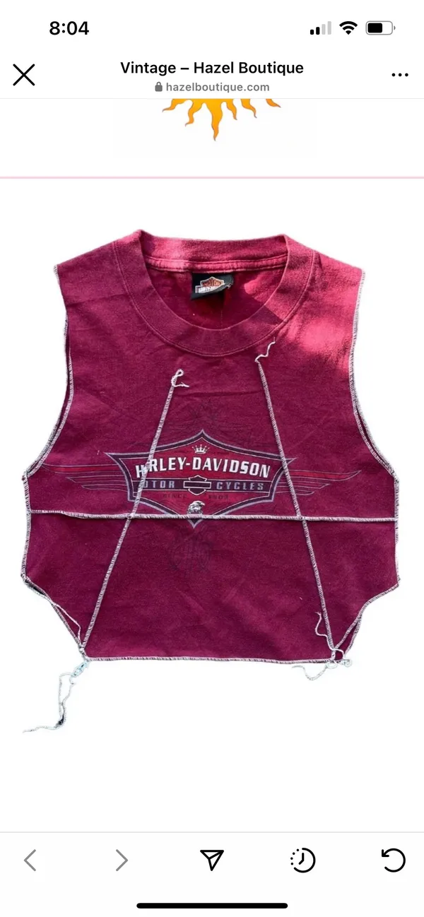 Custom Made Vintage Distressed Crop Top - Image 4