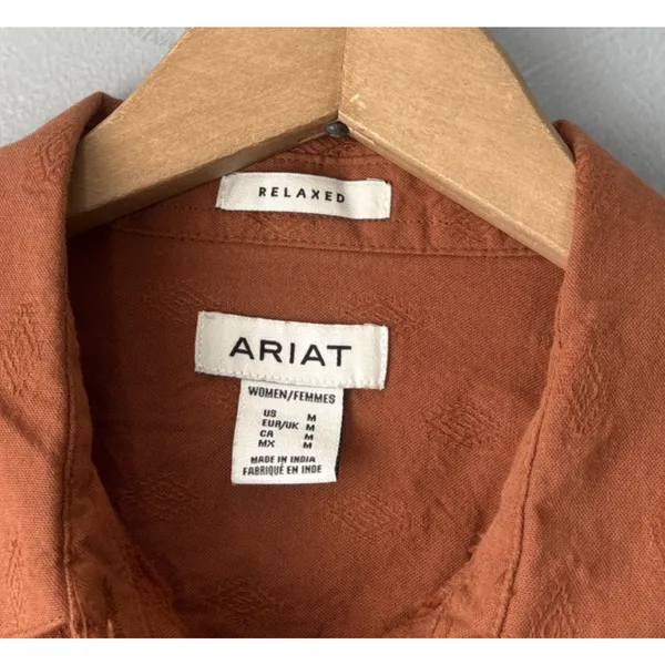 Ariat Billie Jean Relaxed Button Up Western Shirt Size Medium Ginger Cowgirl - Image 4
