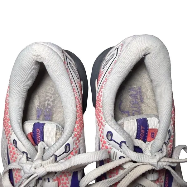 Brooks Women's Ghost 14 Running Shoe - White/Purple/Coral Size 7.5 - Image 6