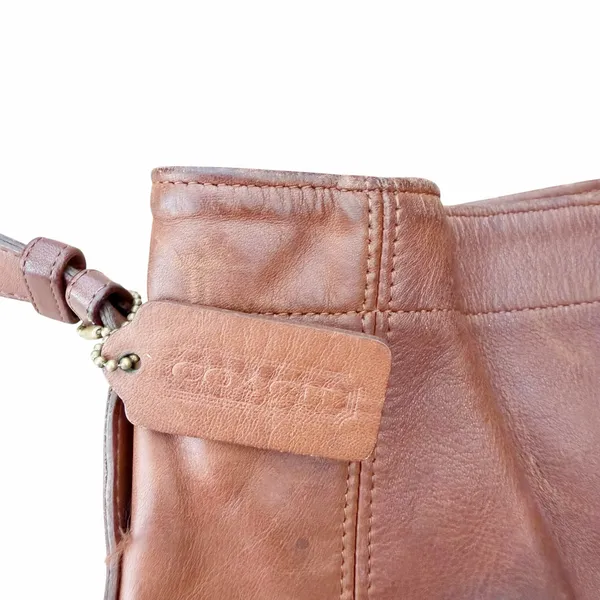 Vintage Coach Brown Leather Belted Soho Crossbody Bucket Bag 4156 - Image 9