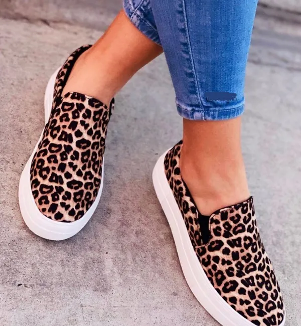 Leopard Slip On Sneakers Multi Size 10 - Image 2