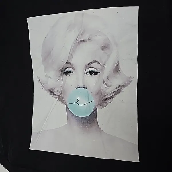 Egreis pin up Vintage short sleeve cropped black t-shirt top sz Medium - Image 2