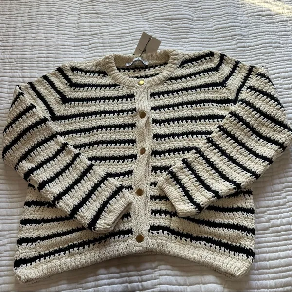 STRIPED KNIT CARDIGAN - Image 6