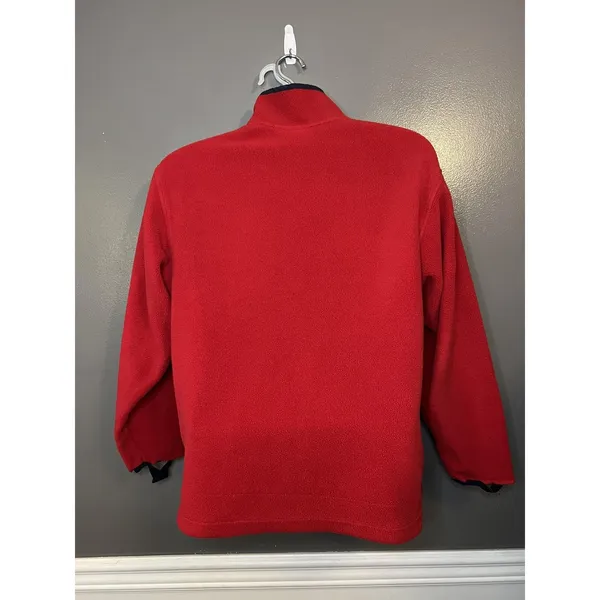 Woolrich Fleece Pullover Womens Medium Red Polartec Snap Mock Neck Outdoor Warm - Image 6
