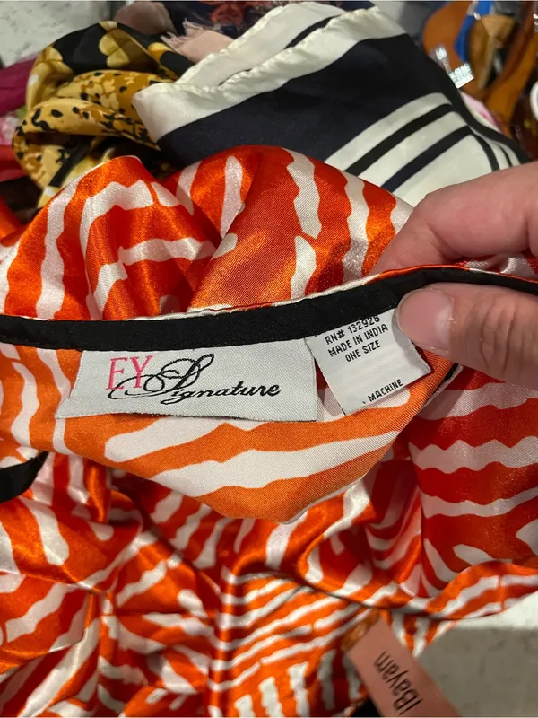 Cute silky orange white contrast tropical stripe kaftan beach pool lounge dress - Image 4