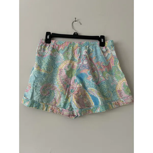 Lauren Ralph Lauren Paisley Pastel Cotton Boxer Pajama Set Size Medium Preppy - Image 6