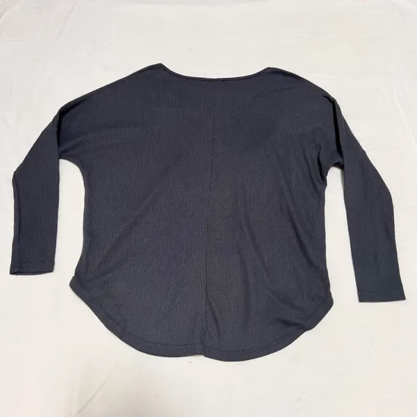 Women's Black V-Neck Long Sleeve Thermal Top - Image 3