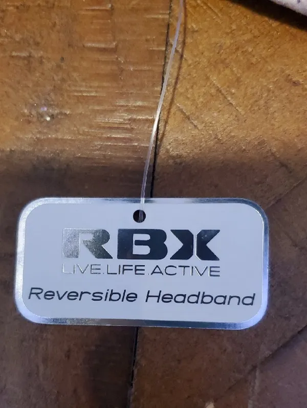 RBX Black and Light Pink Leopard Print Reversible Headband - Image 2