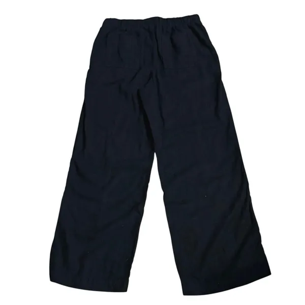 Gap Women’s Size S Linen Blend Pull On Wide Leg Pants Black - Image 2