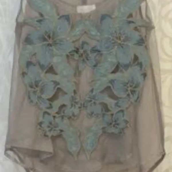 Miss Me Embellished Mesh Sleeveless Tank with Camisole in Jasmine Combo sz S EUC - Image 2
