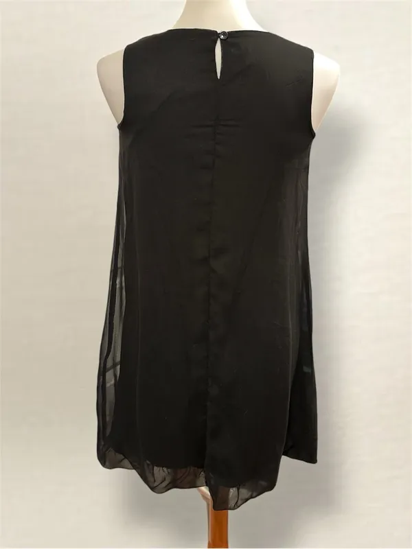 Target Black Floral Rosette Neckline Chiffon Shift Mini Dress XL JRs - Image 4