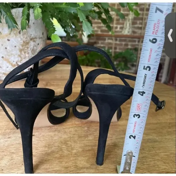 Ava & Aiden Black Genuine Suede Ankle Strap Stiletto Heels Size 7.5 - Image 3