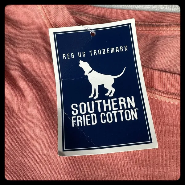 Southern Fried Cotton Shirt Womens Small Pink Long Sleeve Cow Graphic Tee - Image 3