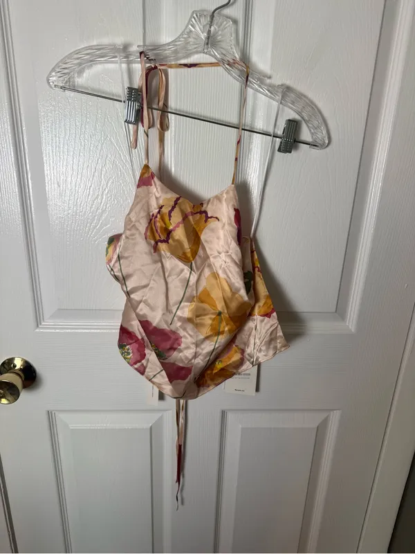 Reformation Jeany Silk Top in Viviana 10 - Image 2
