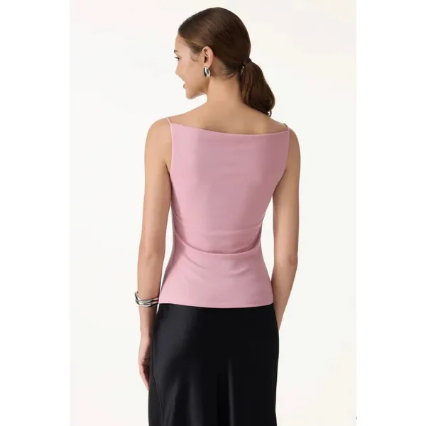 OGL Olive Green Stretch Linen Cowl Neck Tank Top Size S New - Image 5