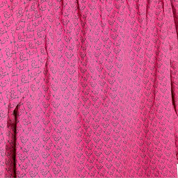 Anthropologie Maeve Pink Blue Balloon Sleeve Top Sz L - Image 5